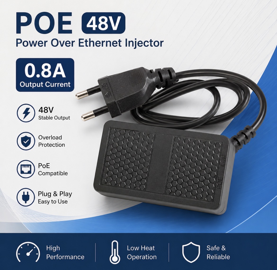 POE 48v 0.8a آداپتور